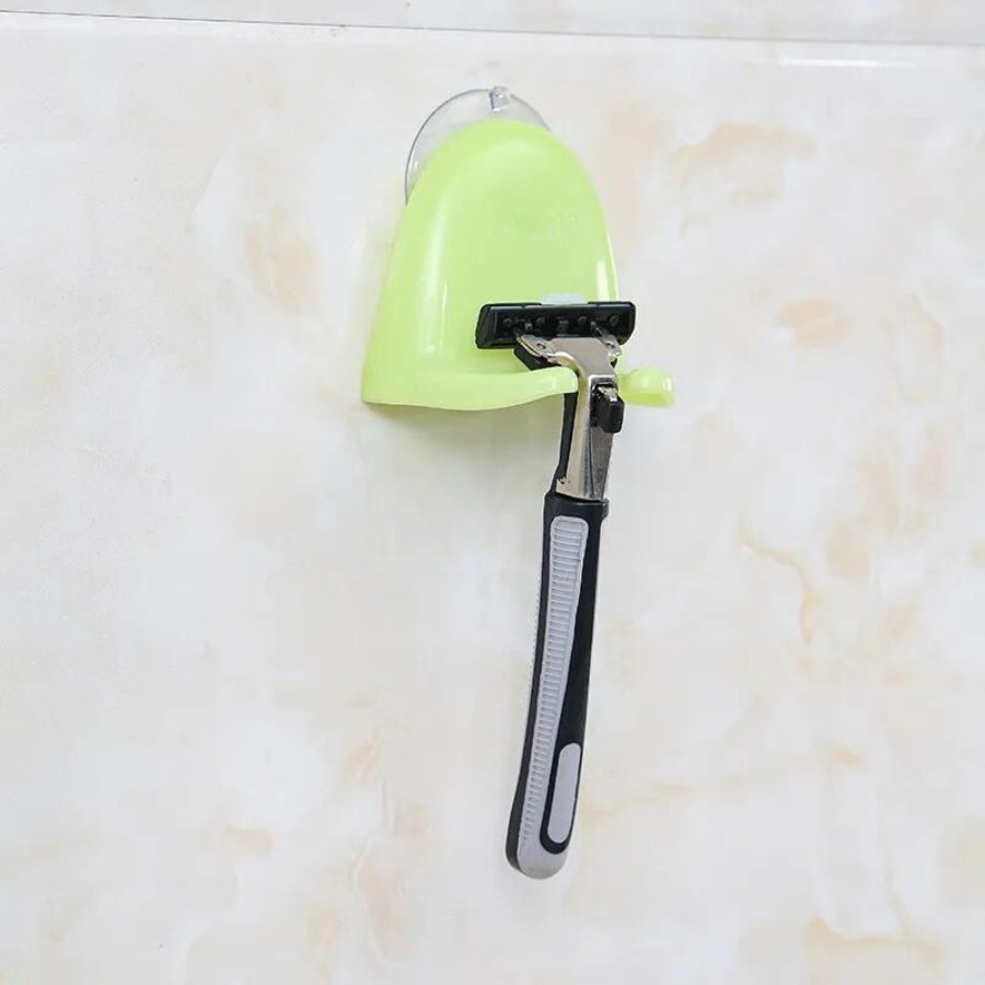 1pc Wall-Mounted Razor Holder, Razor Storage Hook Rack, Razor Flip