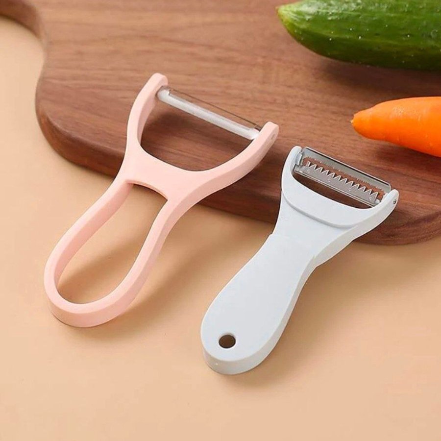 1pc Double Sided Collection Peeler With Splash Guard, Multi