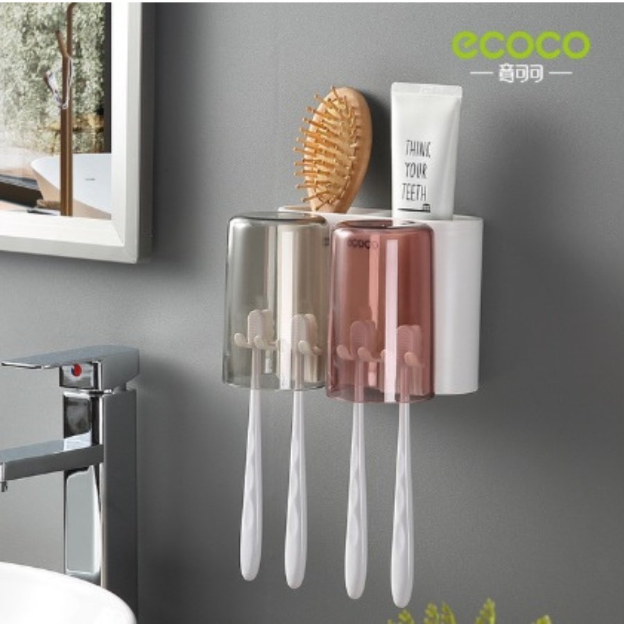 ECOCO Cute Wall Mounted Multifunction Mop Organizer Holder Brush