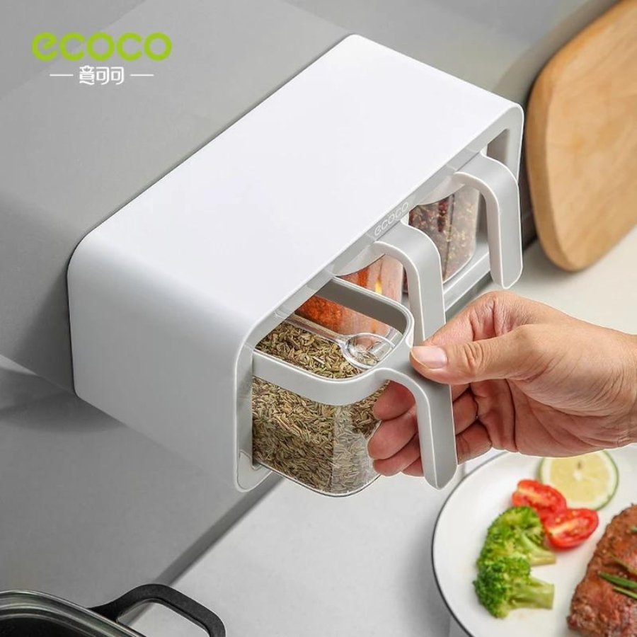 Ecoco Kitchen Rotating Spice Condiment Storage Rack Bathroom