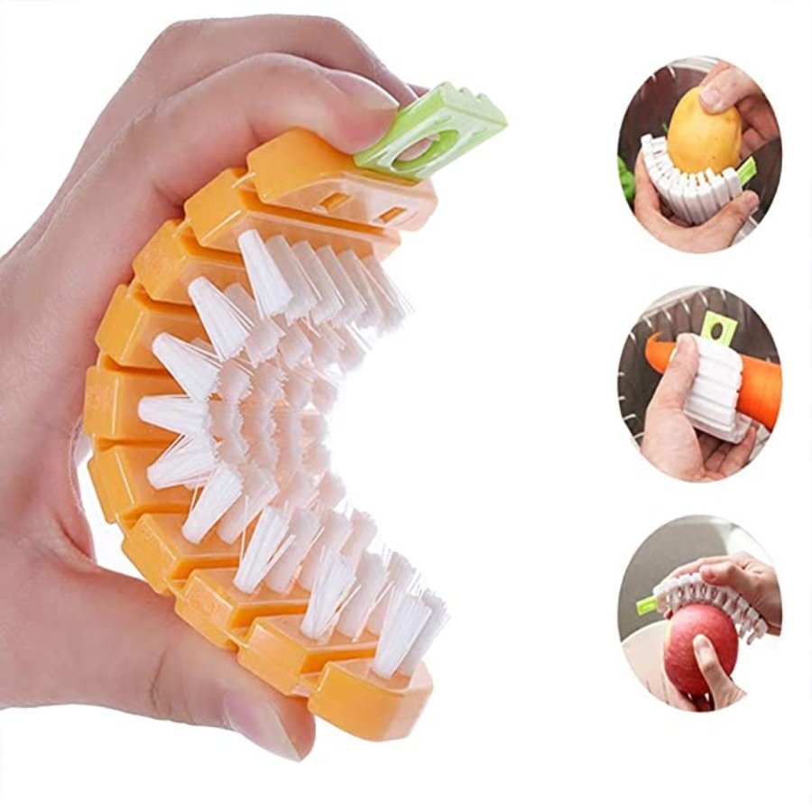 1pc Bendable Multi-functional Fruit & Vegetable Cleaning Brush