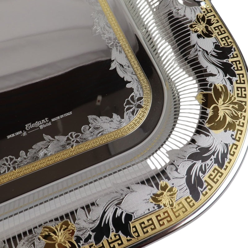 Elegant Italian Stainless Steel 18/10 Gold-Plated Serving Tray – Premium Design, 50 cm