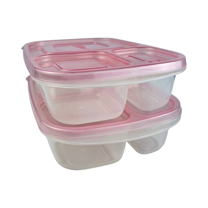 E.Z Lock Pastel Food Storage Containers - 965ml - Airtight Rectangular 2-Piece Set For Meal Prep