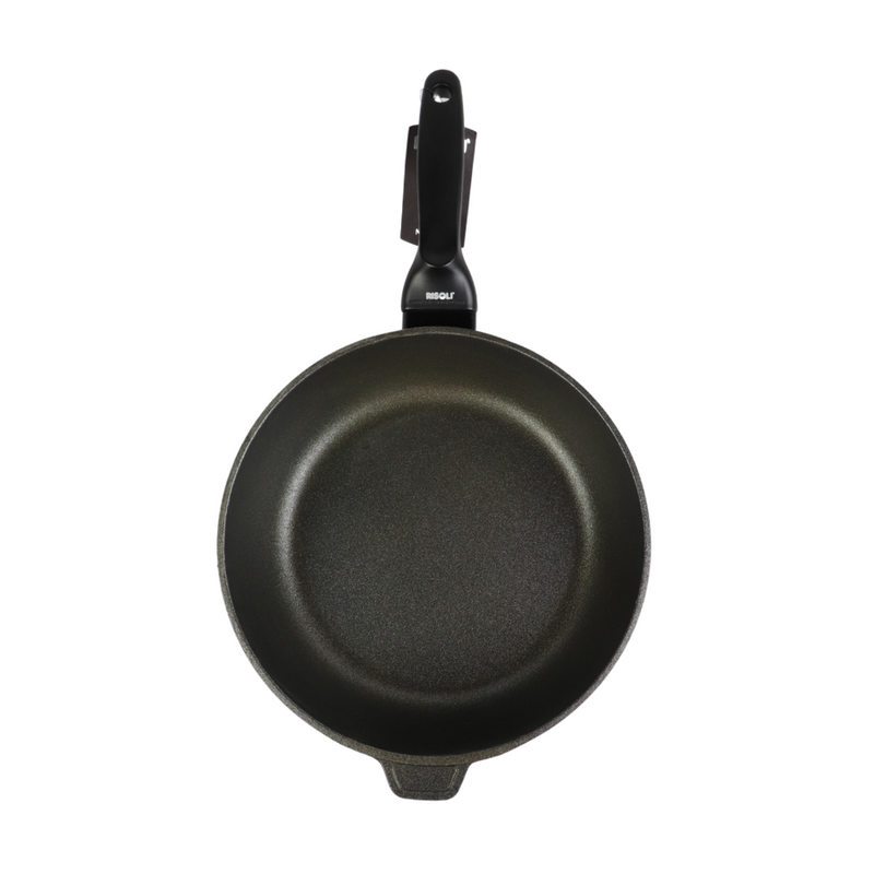 Risoli Deep Frying Pan, Black plus, 28 cm, Black