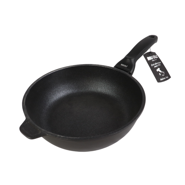 Risoli Deep Frying Pan, Black plus, 24 cm, Black