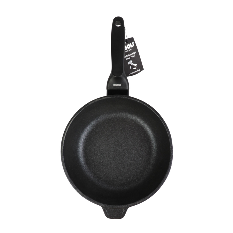 Risoli Deep Frying Pan, Black plus, 24 cm, Black