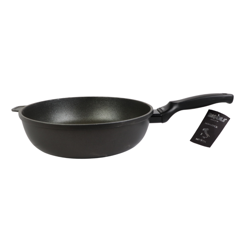 Risoli Deep Frying Pan, Black plus, 28 cm, Black