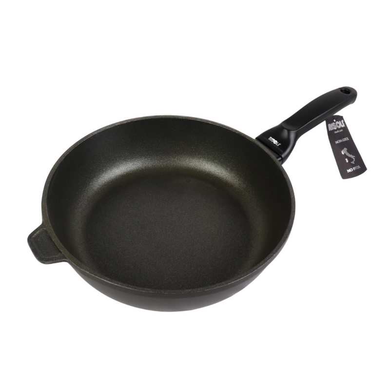 Risoli Deep Frying Pan, Black plus, 28 cm, Black