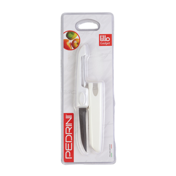 Pedrini Dual Purpose Peeler And Knife Set - Ergonomic, Stainless Steel Blade, Safe And Stylish