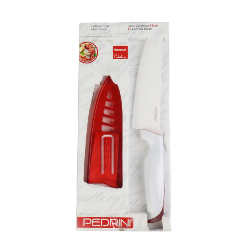 Pedrini Ceramic Blade Chef’s Knife 6 Inch – Durable, Hygienic, Corrosion-Resistant Kitchen Essential