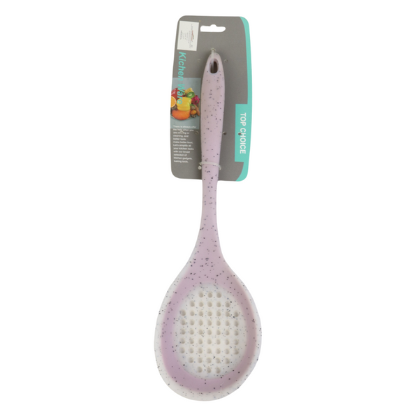 Kitchen Ware Silicone Slotted Spoon With Granite Pattern – Durable, Heat-Resistant, Non-Stick