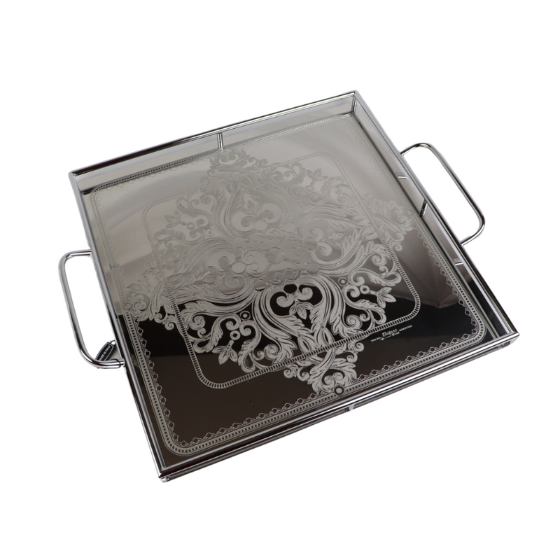 Elegant High-Quality Stainless Steel Serving Tray With Handles – 40 cm, Code: 51587