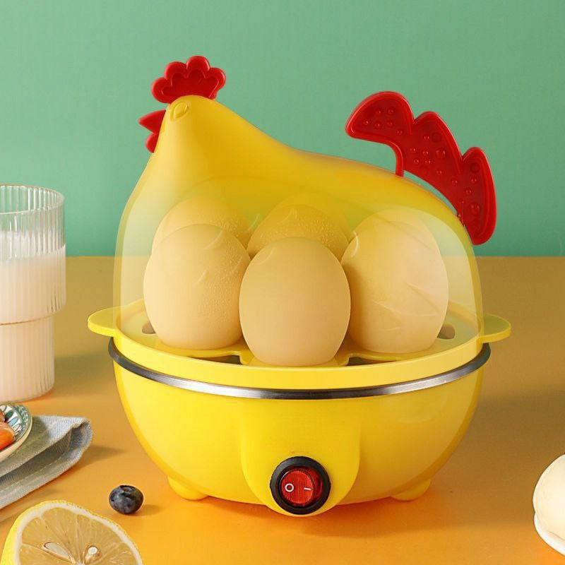 Chicken-Shaped Electric Egg Boiler Steamer - Fast Boiling, Auto Shut-Off, 7 Egg Capacity, Cute Design For Kitchen