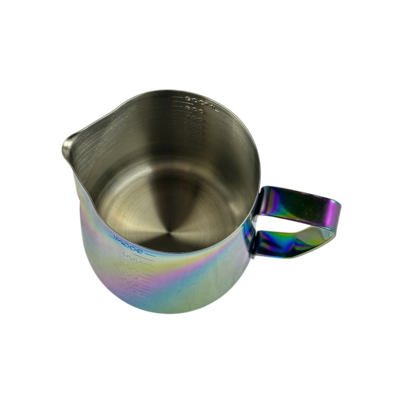 Rainbow Stainless Steel Milk Frothing Pitcher - 900ml Measuring Jug For Coffee And Latte Art