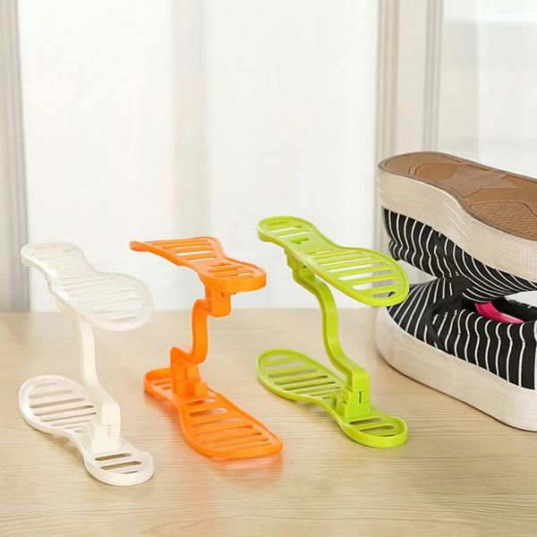 Adjustable Shoe Organizer Space Saver Rack For Stacking And Storing Shoes In Compact Spaces