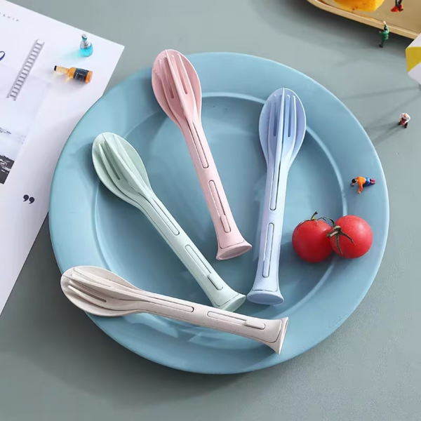 Portable Cutlery Set - Fork, Knife, Spoon And Chopsticks - Eco-Friendly And Travel-Friendly