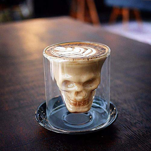 150ml Skull-Shaped Double-Walled Glass – Heat-Resistant, Unique Drinkware for Cocktails & Beverages