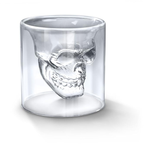 150ml Skull-Shaped Double-Walled Glass – Heat-Resistant, Unique Drinkware for Cocktails & Beverages