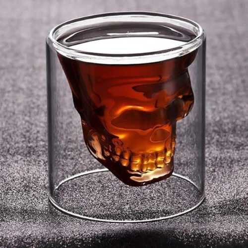 150ml Skull-Shaped Double-Walled Glass – Heat-Resistant, Unique Drinkware for Cocktails & Beverages