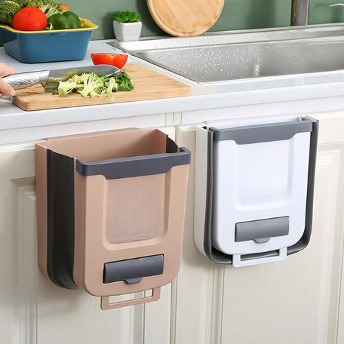 7L Wall-Mounted Collapsible Trash Bin – Space-Saving, Foldable Kitchen Waste Bin for Easy Disposal