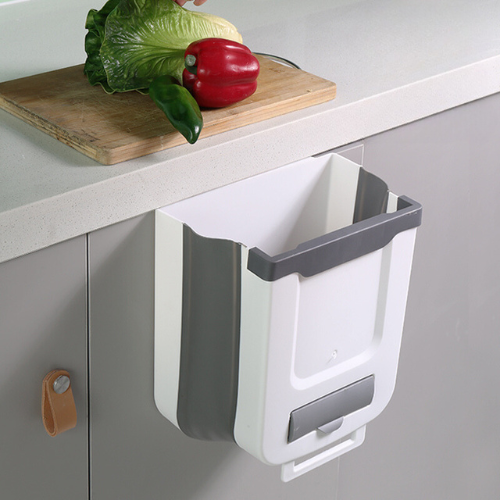 7L Wall-Mounted Collapsible Trash Bin – Space-Saving, Foldable Kitchen Waste Bin for Easy Disposal