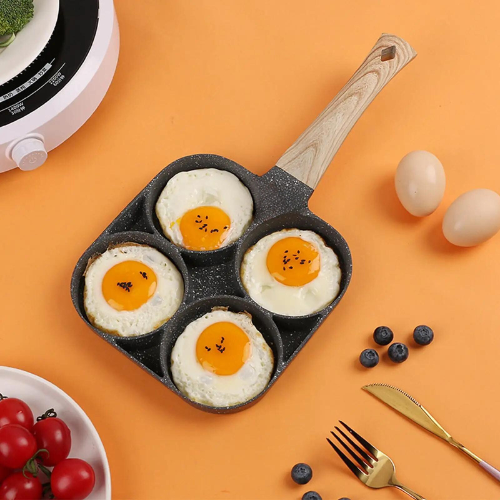 Premium 4-Cup Non-Stick Pancake & Egg Frying Pan – Multi-Section, Easy-Clean Breakfast Skillet