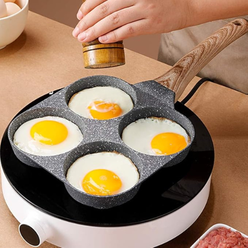 Premium 4-Cup Non-Stick Pancake & Egg Frying Pan – Multi-Section, Easy-Clean Breakfast Skillet