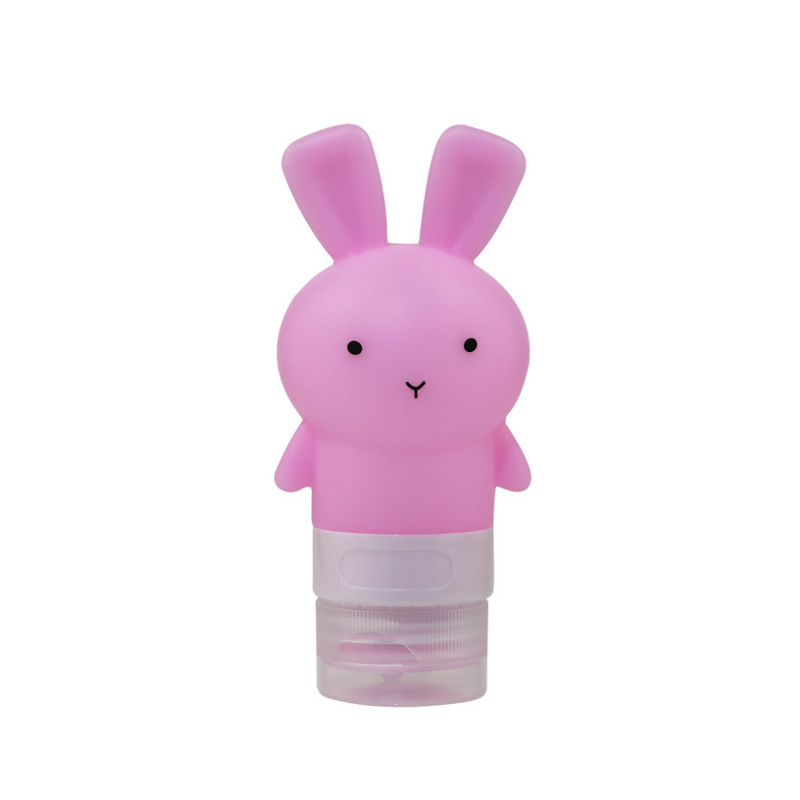 Cute Bunny Shaped Travel Size Silicone Bottle for Hand Sanitizer, Lotion, and Shampoo