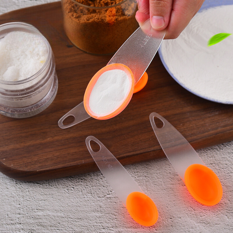 4-Piece Measuring Spoons Set with Silicone Handles - Precise Measurements for Baking and Cooking