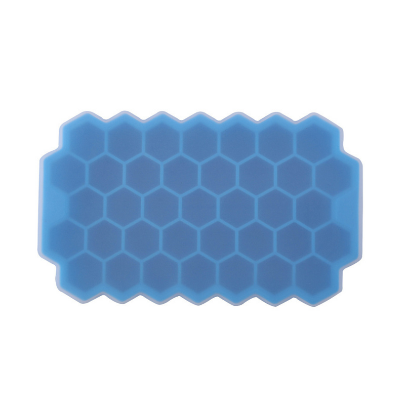 Silicone Honeycomb Ice Cube Tray with Lid - Flexible, Stackable, and Easy-Release Design