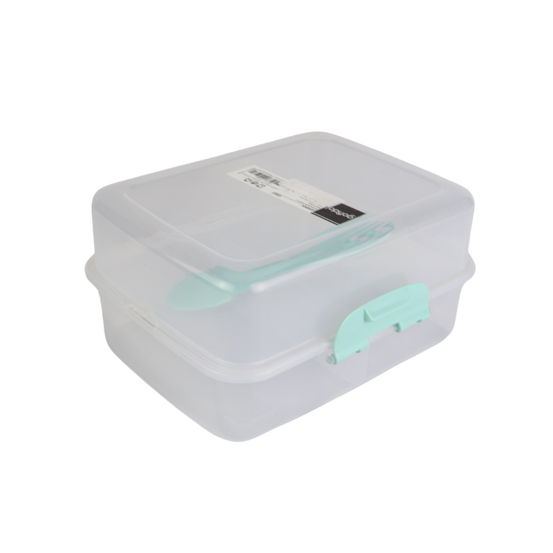 Gondol Lunch Box with Fork - BPA-Free, Secure Lock, Portable, Transparent Design