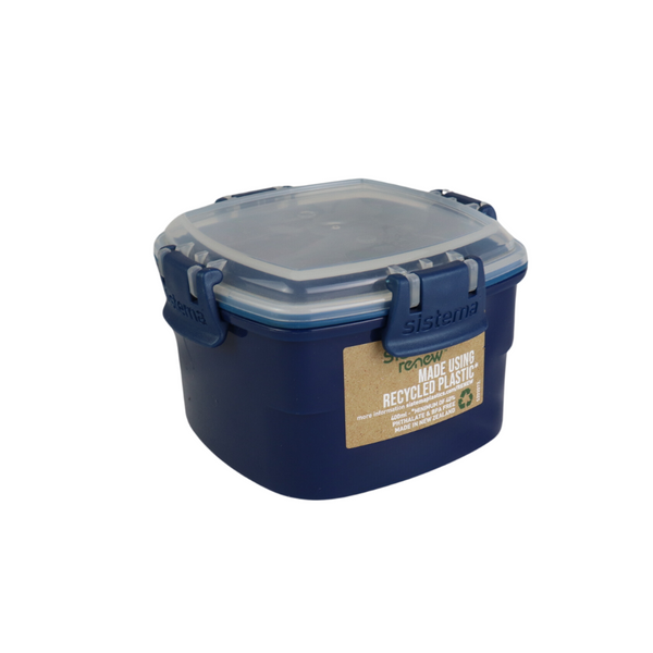 Sistema Renew Food Storage Container - 400ml, Made Using Recycled Plastic, Secure Lock, Eco-Friendly