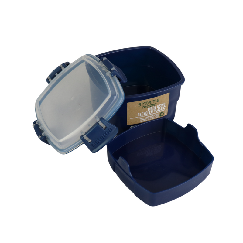 Sistema Renew Food Storage Container - 400ml, Made Using Recycled Plastic, Secure Lock, Eco-Friendly