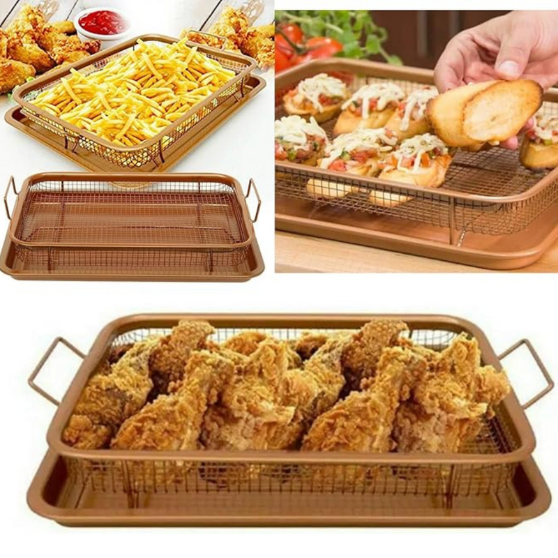 Copper Oven Air Fryer Basket, 35cm