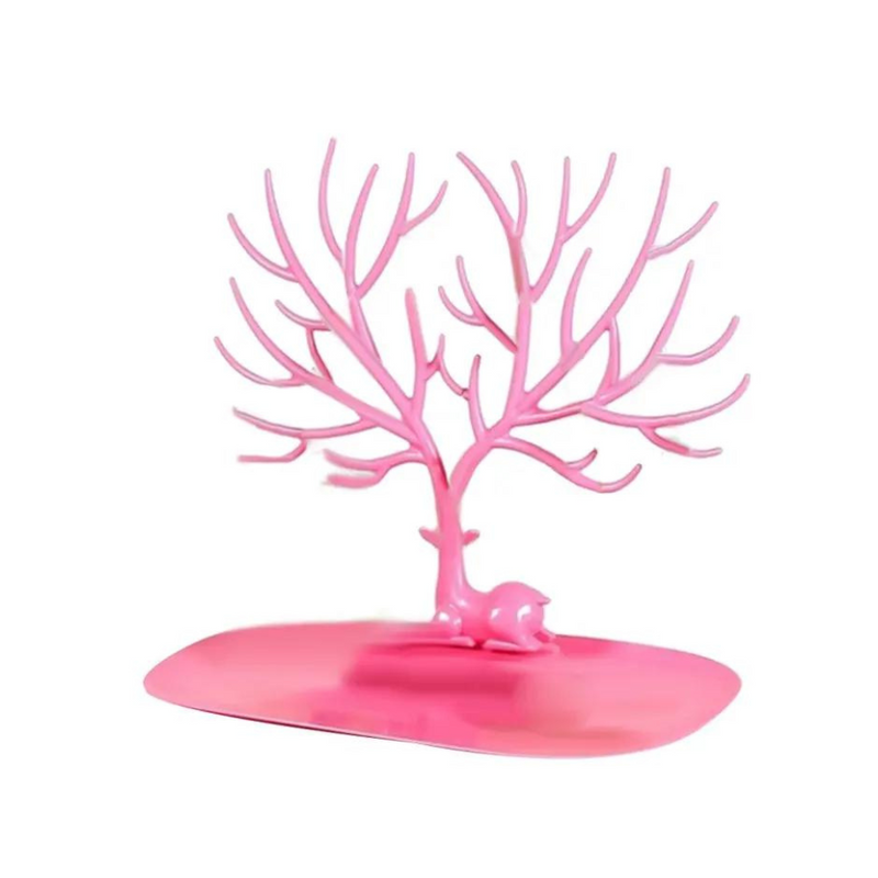 Plastic Jewelry Organizer Deer Shape - Pink