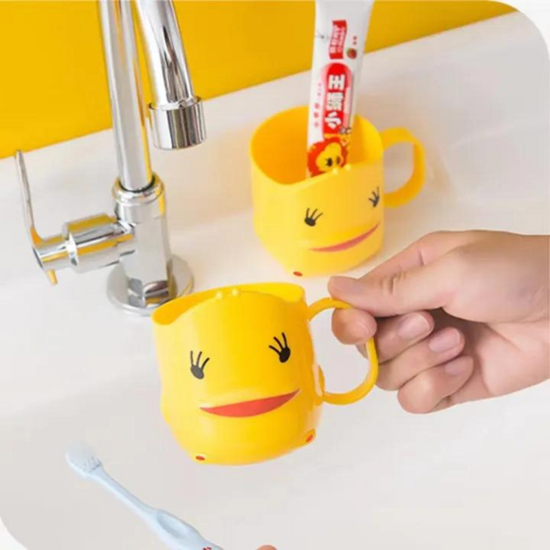 Yellow Duck Cartoon Toothbrush and Toothpaste Holder Cup