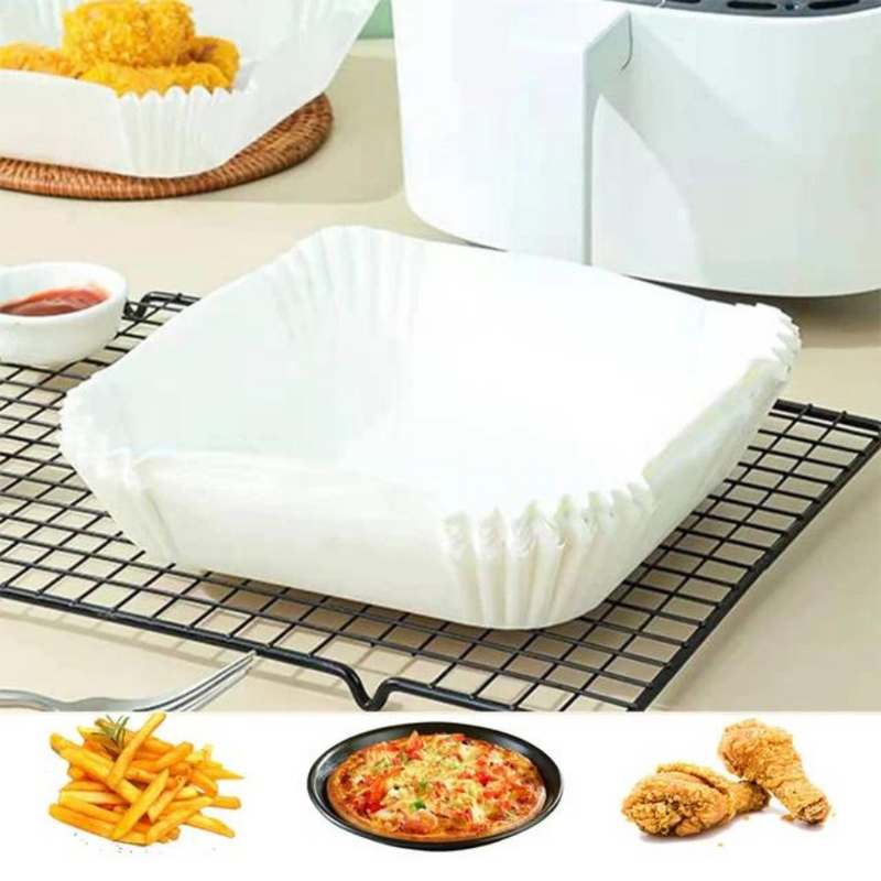 Air Fryer White Disposable Paper - Square - 50PCS - 16 cm