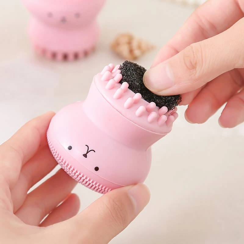 Bear-shaped facial cleansing brush for daily skincare