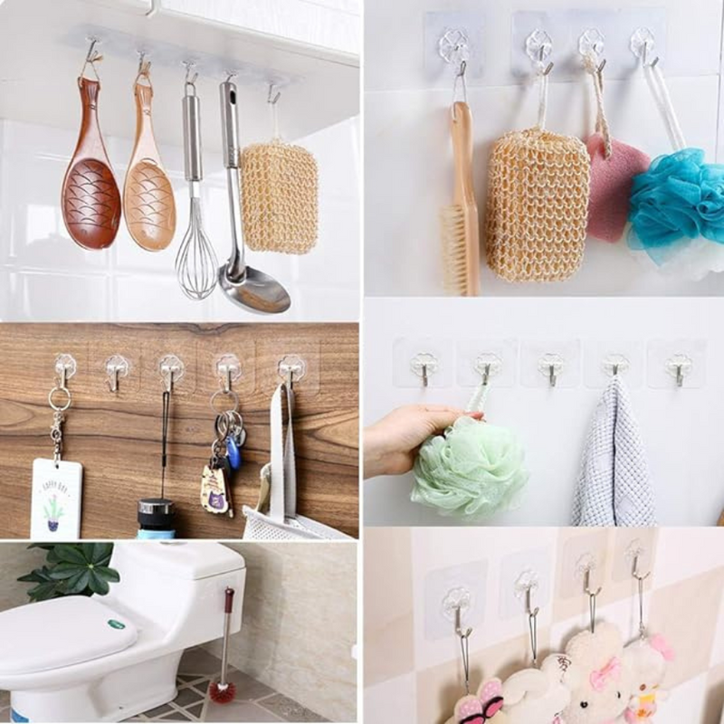 Self Adhesive Plastic Wall Hooks - 1 Piece