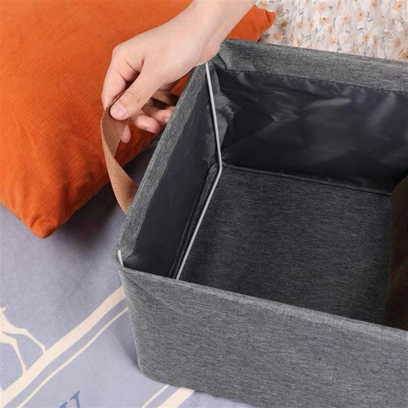 Folding Clothes Storage Box - Grey