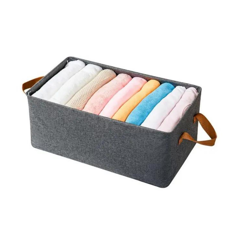 Folding Clothes Storage Box - Grey