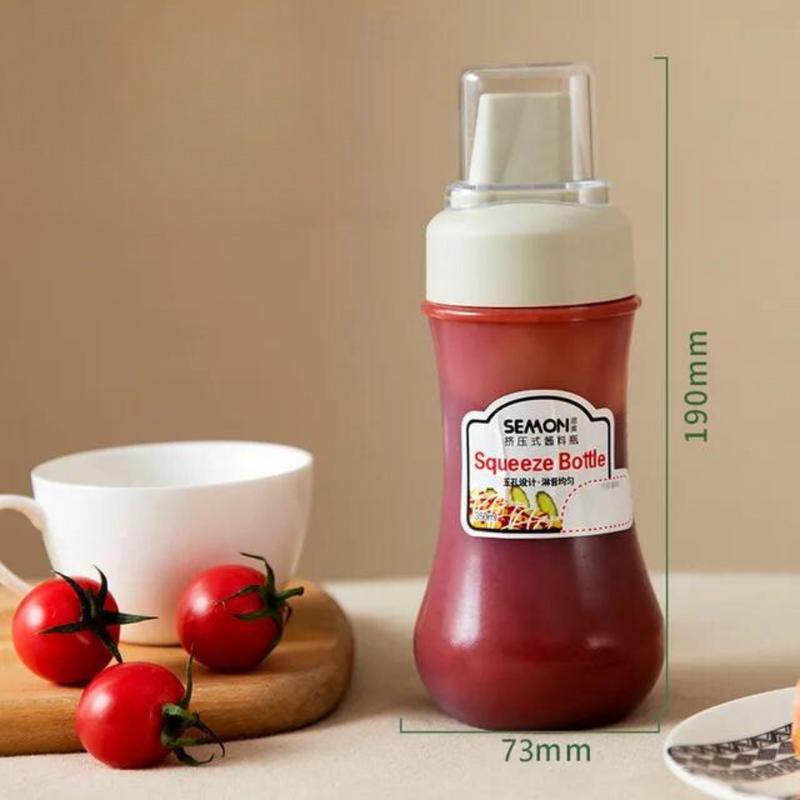 350ML Plastic Sauce Squeeze Bottle - Precision Holes - Multi Shapes