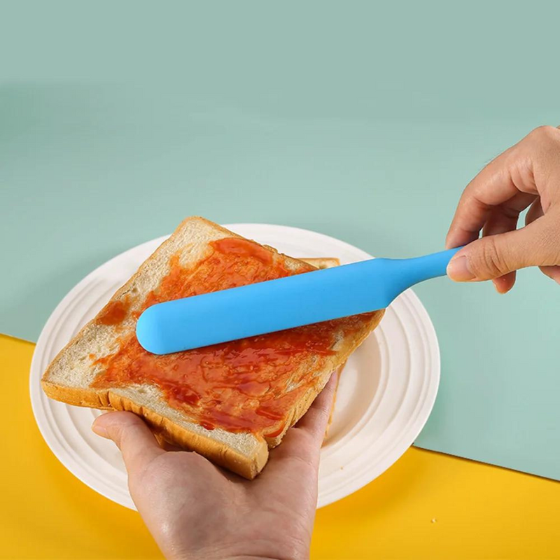 Long Heat Resistant Silicone Spatula With Versatile Mixing and Scraping Tool - Random Color