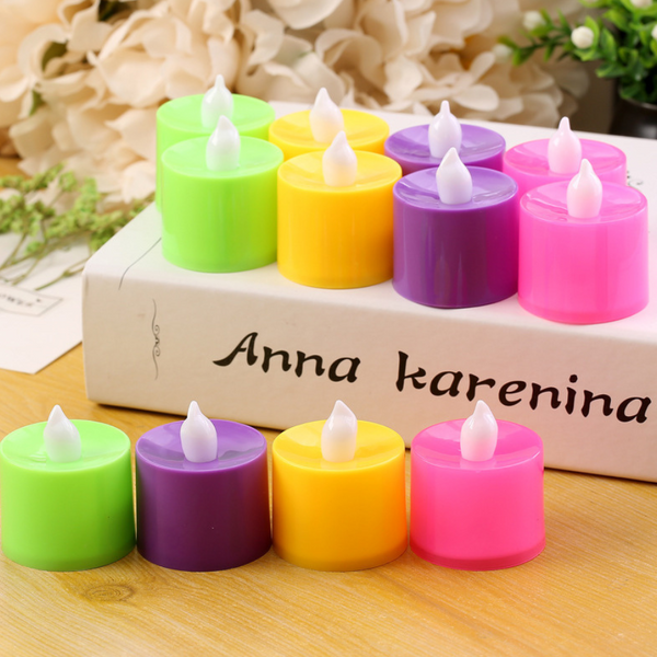 Colorful LED tealight candles for home decor