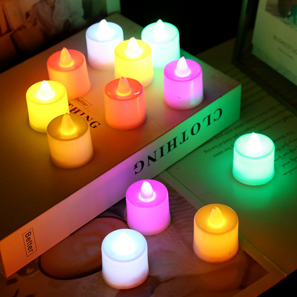 Colorful LED tealight candles for home decor