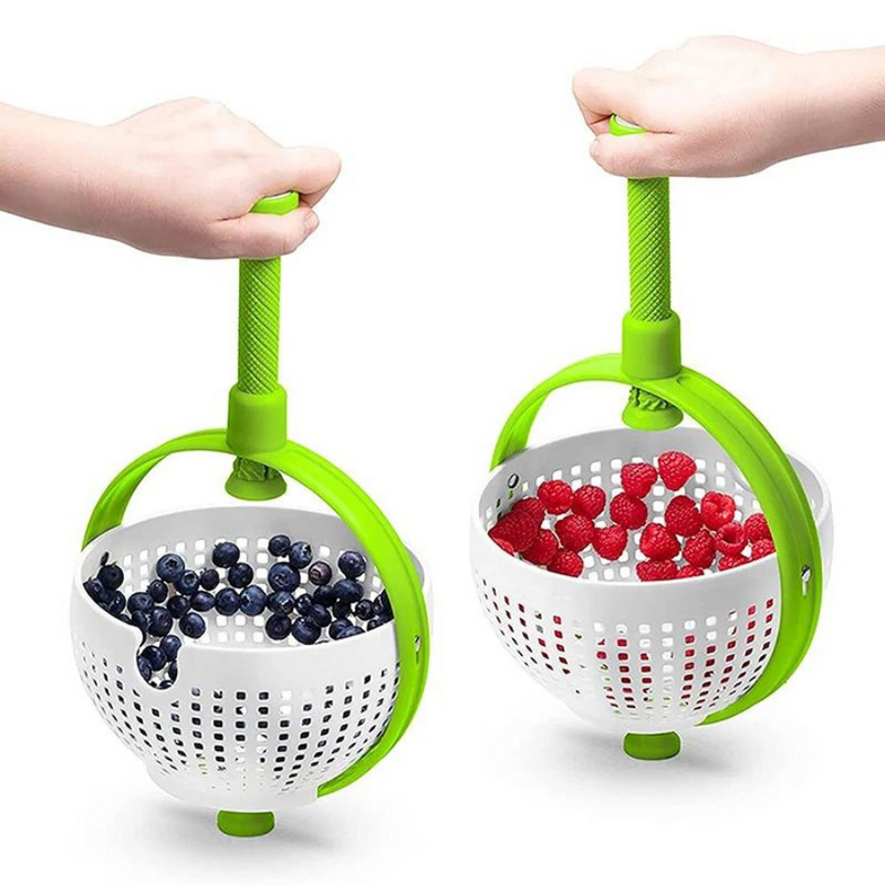 Foldable Rotating Strainer - Efficient Fruit & Vegetable Dryer, Salad Spinner