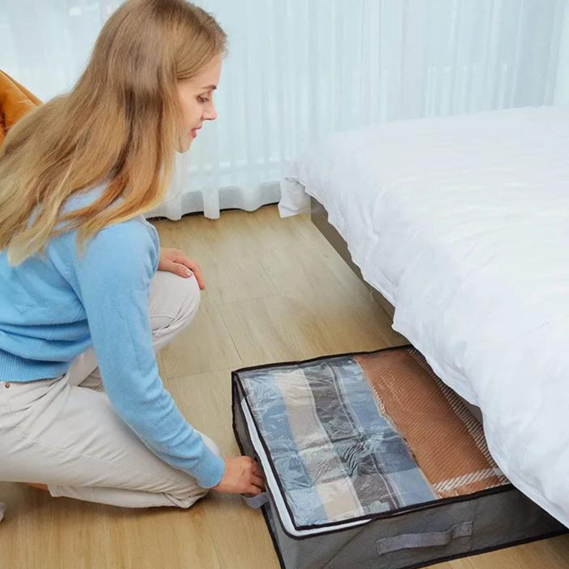 Foldable Under-Bed Storage Bag - Space-Saving, Durable, Transparent Cover