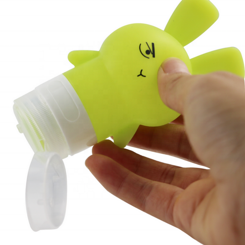 Cute Bunny Shaped Travel Size Silicone Bottle for Hand Sanitizer, Lotion, and Shampoo