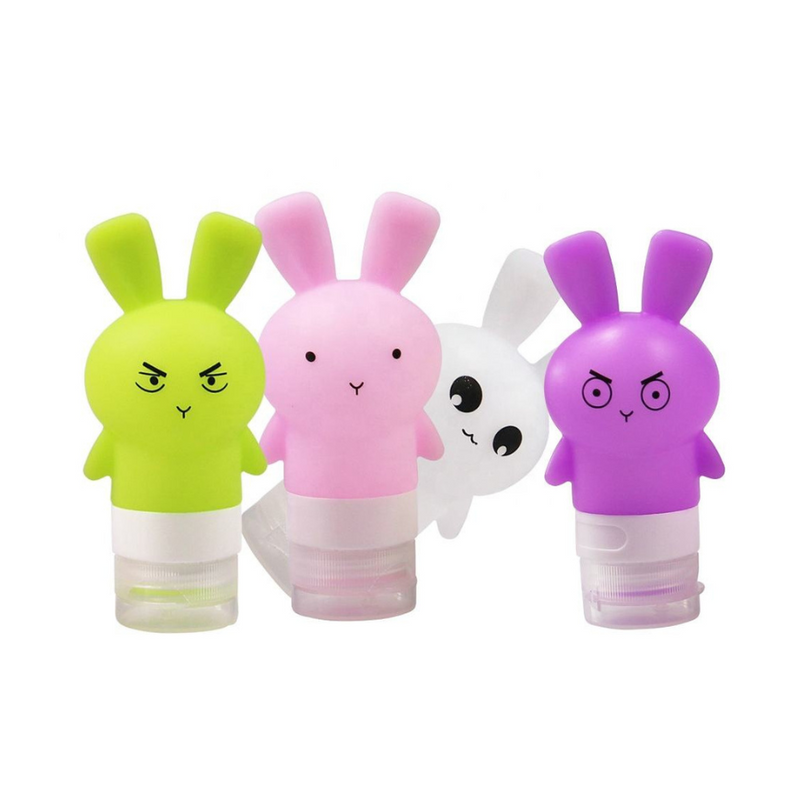 Cute Bunny Shaped Travel Size Silicone Bottle for Hand Sanitizer, Lotion, and Shampoo