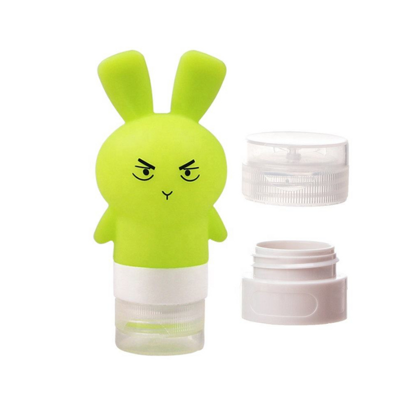 Cute Bunny Shaped Travel Size Silicone Bottle for Hand Sanitizer, Lotion, and Shampoo